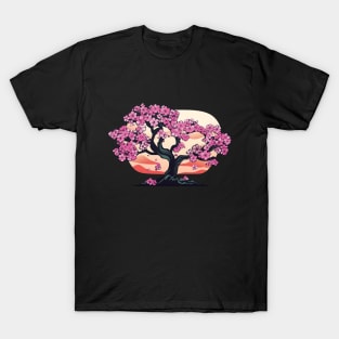 Cherry Blossom Tree Sunset - Anime Shirt T-Shirt